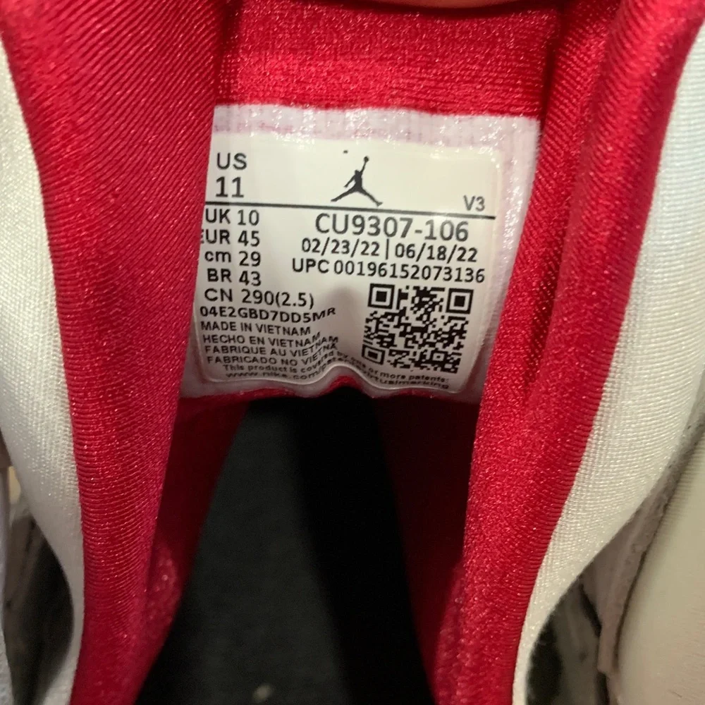 Nike Air Jordan 7 Retro Cardinal White Black Red 2022 CU9307-106 Men's Size 11 - Picture 8 of 9
